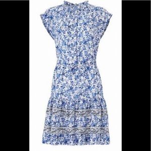 Rebecca Taylor blue print silk dress